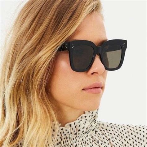 celine zonnebril cl 41076 s|Celine Tilda Dark Grey Square Sunglasses CL41076S 807BN 51.